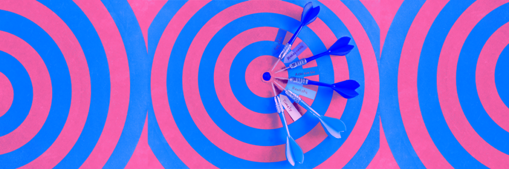 target blue color and darts